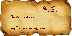 Miler Betta névjegykártya
